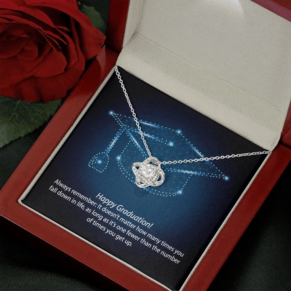 Graduation Always Get Up Love Knot Necklace Graduation Always Get Up Love Knot Necklace