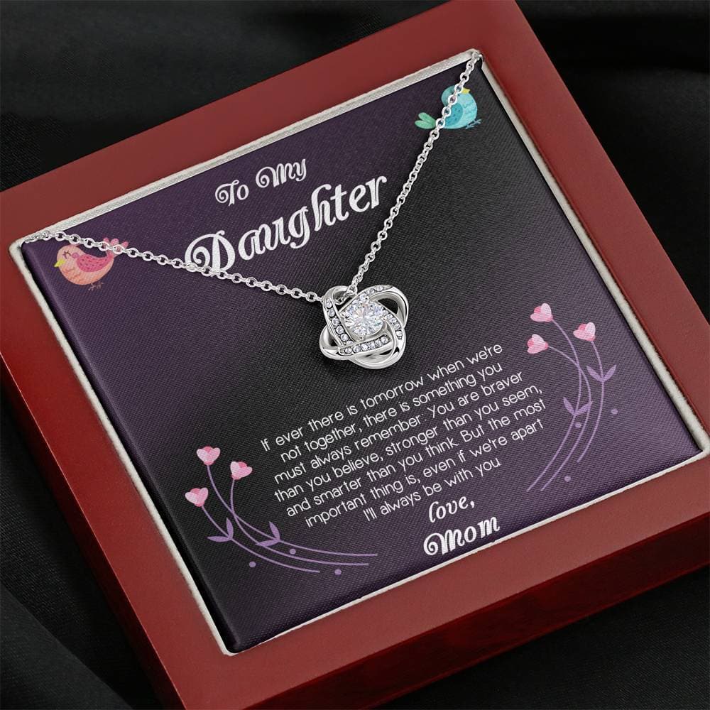 To My Daughter Love Mom Love Knot Necklace To My Daughter Love Mom Love Knot Necklace