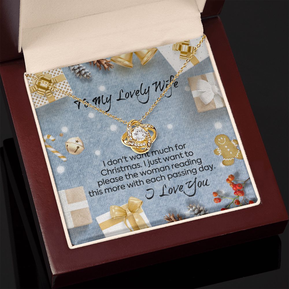 To My Lovely Wife Each Passing Day Christmas Love Knot Necklace To My Lovely Wife Each Passing Day Christmas Love Knot Necklace