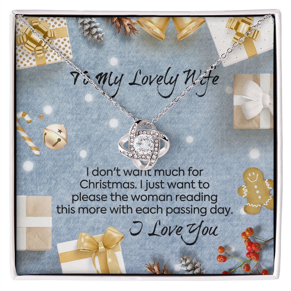 To My Lovely Wife Each Passing Day Christmas Love Knot Necklace To My Lovely Wife Each Passing Day Christmas Love Knot Necklace