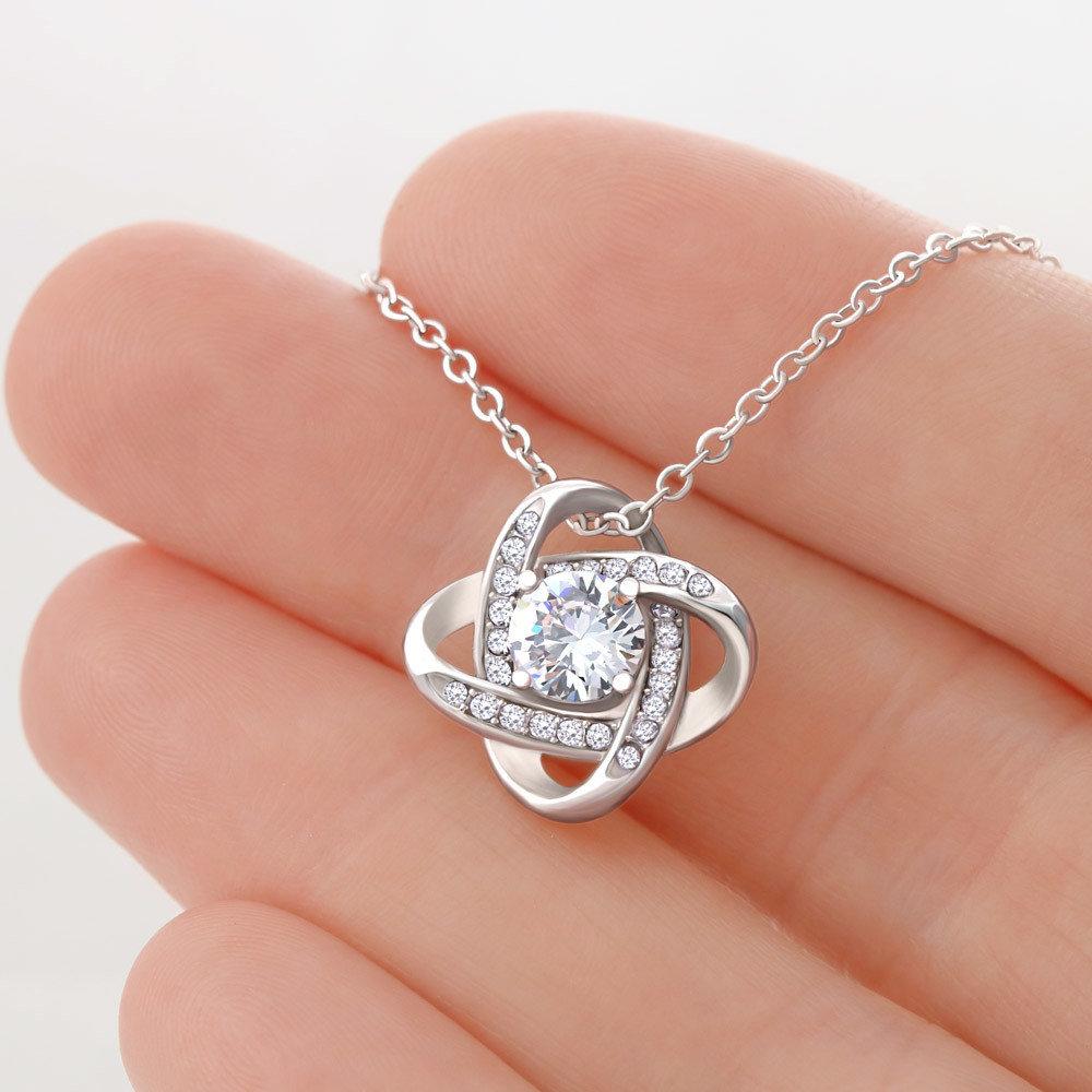 To My Mother I Give A Tribute Love Knot Necklace To My Mother I Give A Tribute Love Knot Necklace