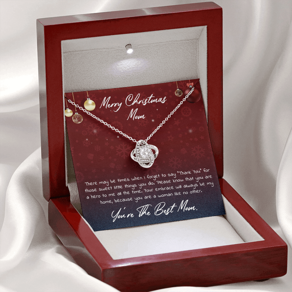 You're The Best Mom Merry Christmas Love Knot Necklace You're The Best Mom Merry Christmas Love Knot Necklace