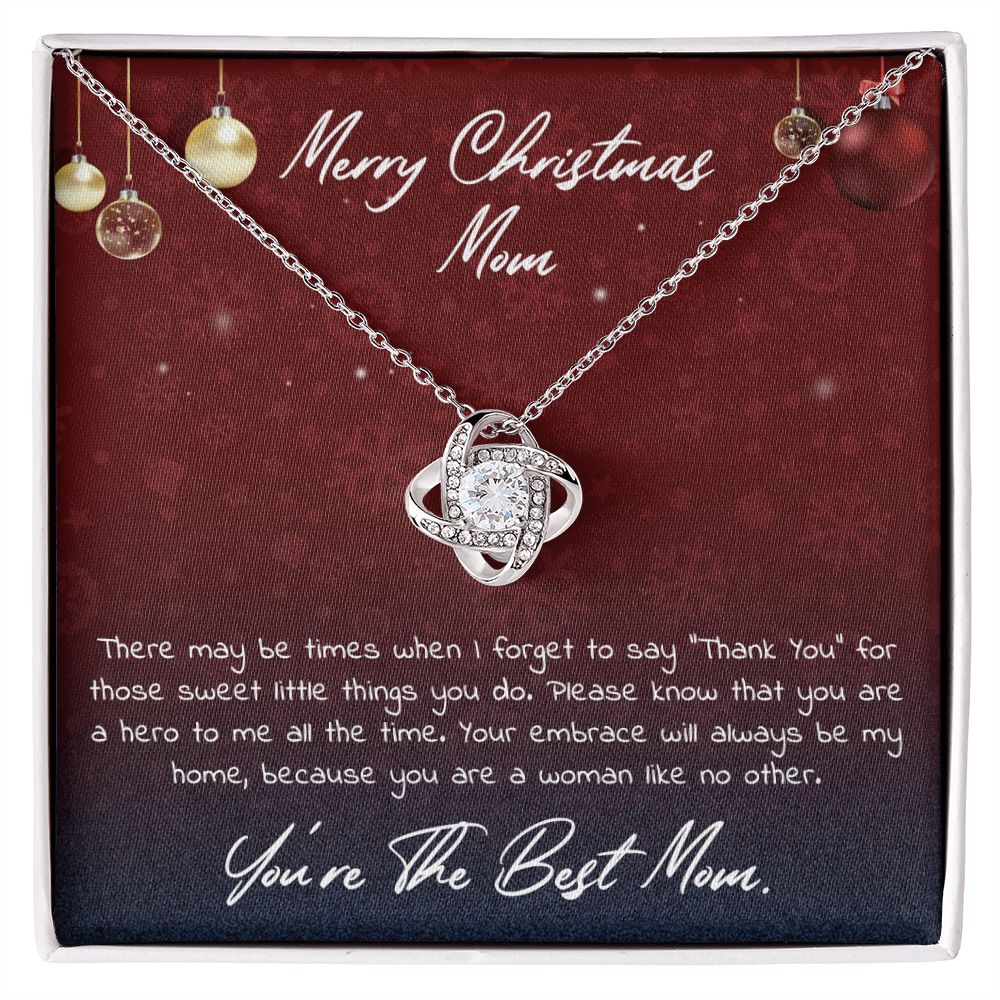 You're The Best Mom Merry Christmas Love Knot Necklace You're The Best Mom Merry Christmas Love Knot Necklace