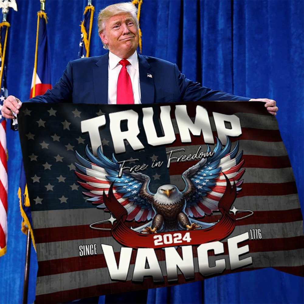 Trump Vance 2024 Flag US Eagle Free In Freedom Donald Trump Flag Home Decor Trump Vance 2024 Flag US Eagle Free In Freedom Donald Trump Flag Home Decor