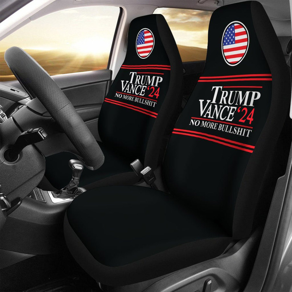 Trump Vance 2024 No More Bullhit Car Seat Covers Trump Vance Merch MAGA Gifts Trump Vance 2024 No More Bullhit Car Seat Covers Trump Vance Merch MAGA Gifts